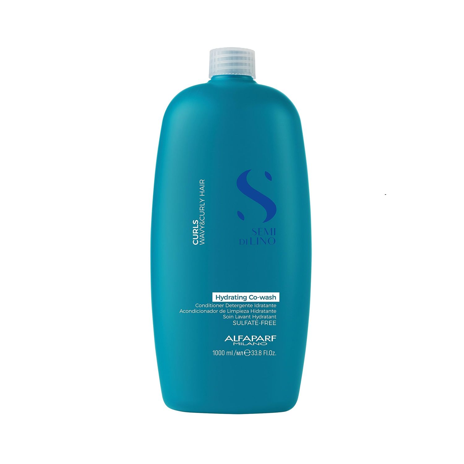 Alfaparf Milano Semi di Lino Hydrating Co-Wash - Foam-Free Conditioner for Curly Hair - Increases Hair Shine, Manages Frizz Control Prolongs Cosmetic Color - Vegan Sulfate Free (1000ml)