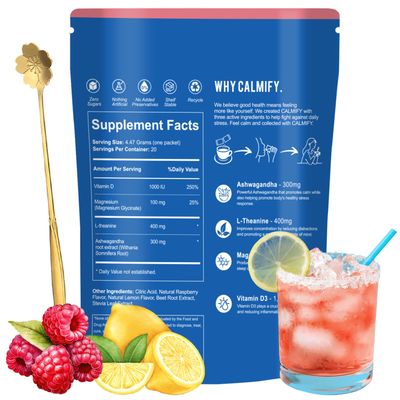 Calmify Liquid Anti Stress, Calmify Cortisol Magnesium Powder Sugar Free 20 CtPack