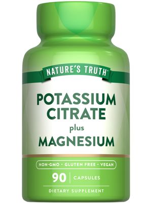 Nature&#39;s Truth Potassium Magnesium Citrate Capsules 90 Count Vegan, Non-GMO Gluten Free Supplement