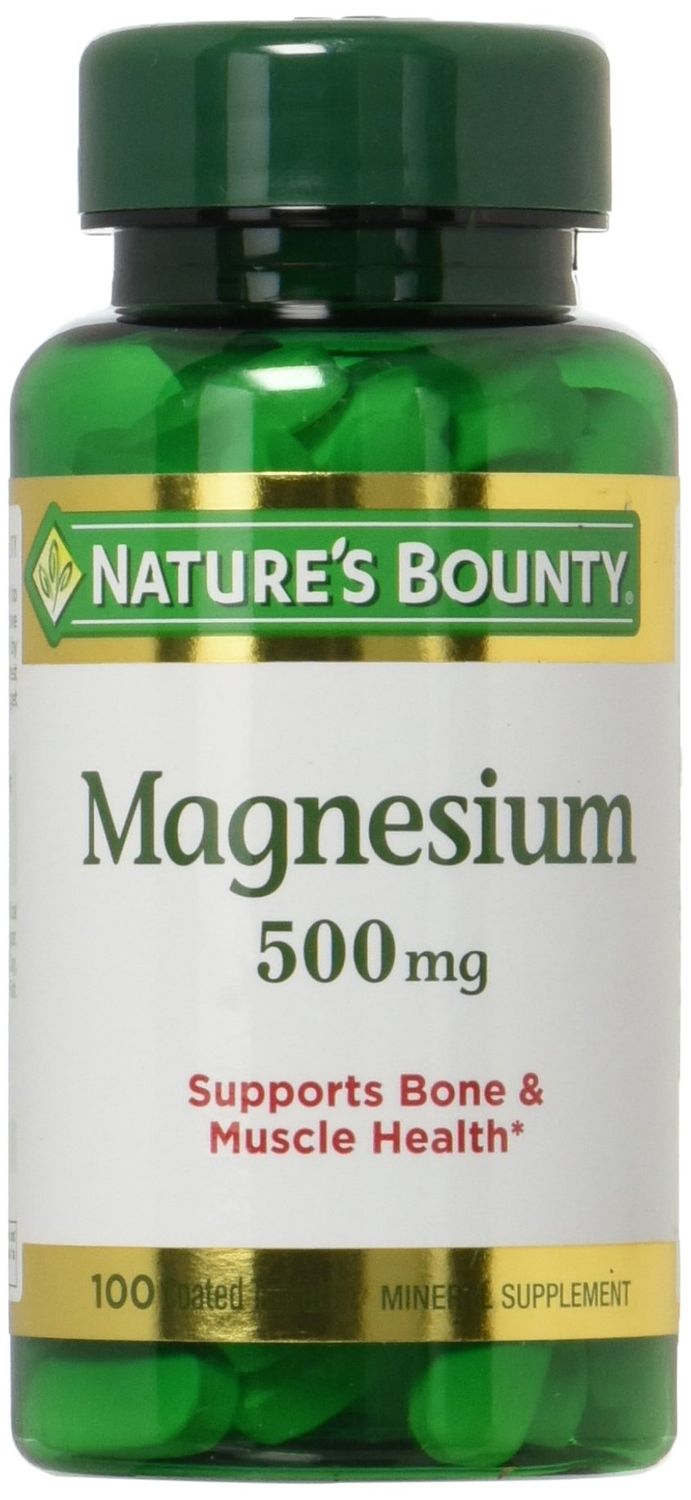 Nature&#39;s Bounty Magnesium 500mg, 100 Count, Pack of 2