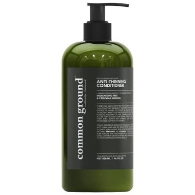 Common Ground Natural Anti-Thinning Conditioner, Sulphate, Paraben Cruelty Free, Organic, Vegan, Plant-Based, Bergamot Rosemary Scent, Kino Tree Ginseng DHT Blockers, All Hair Types, Men Women