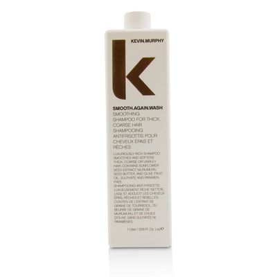KEVIN.MURPHY SMOOTH.AGAIN WASH - Frizz Control Shampoo - For Thick, Coarse Unruly Hair - Moisturising Shampoo for Hair Hydration - Sulphate Paraben Free - 1000 mL 33.8 fl oz