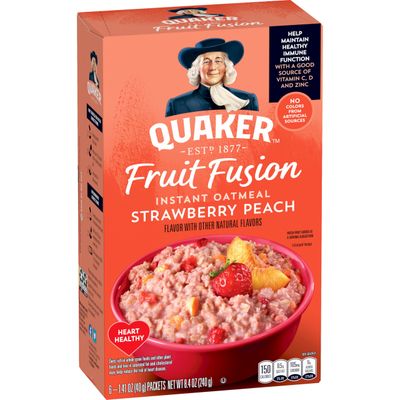 Quaker Instant Oatmeal Immune Support Strawberry Peach 8.4oz