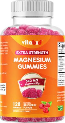 Vitabod Extra Strength Magnesium Gummies - 340 mg - 120 Gummies - Supports Nerve, Muscle Bone Health