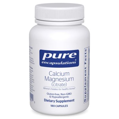 Pure Encapsulations Calcium Magnesium (Citrate) - 240 g Calcium 240 g Magnesium - Bone Health Support - Non-GMO Vegan - 180 Capsules