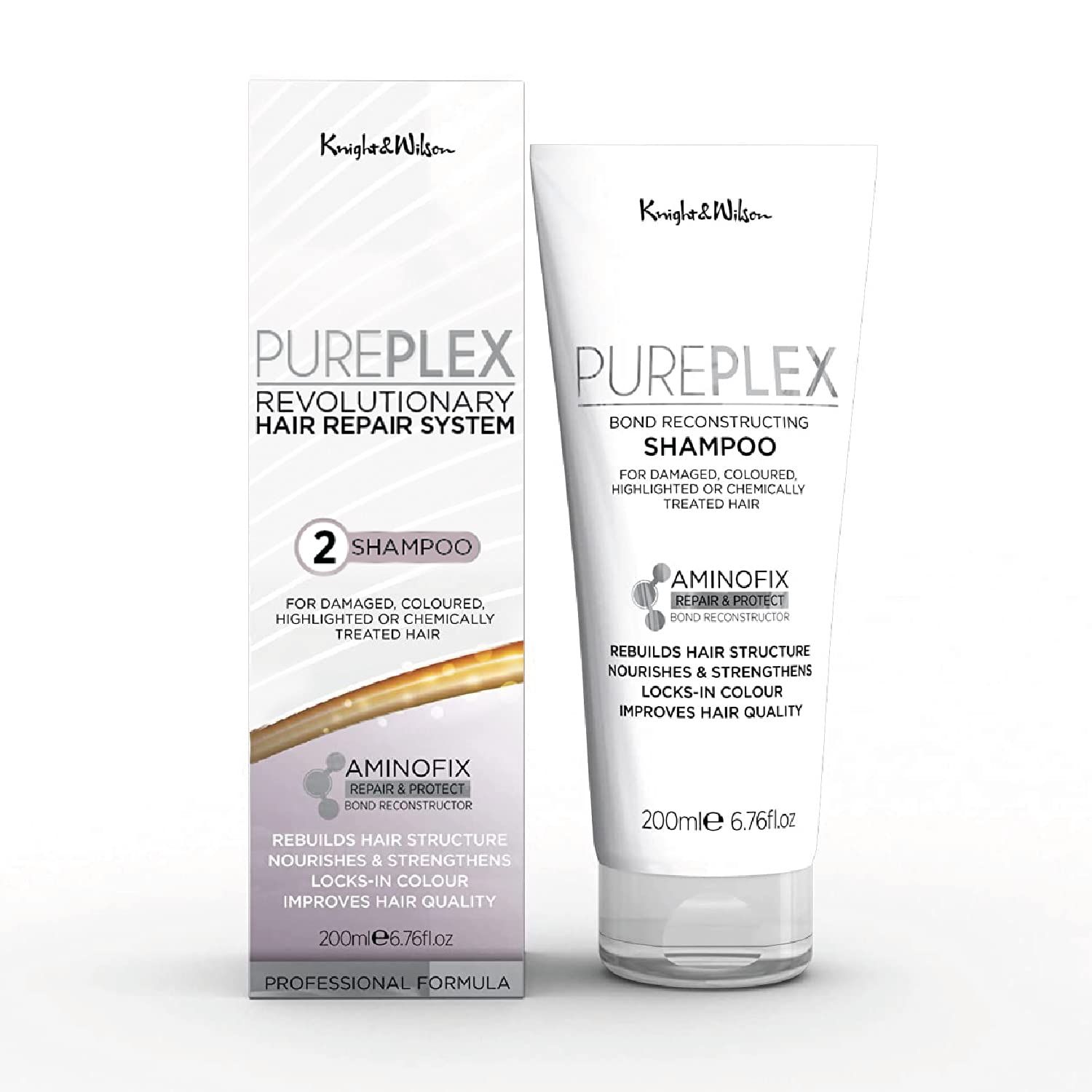 PurePlex Bond Reconstructing Shampoo, For all hair types, Professional Formula Nourishes Rebuilds hair from within, Protects Restores, 8.5 Fl Oz. By Knight Wilson