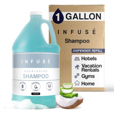 1-Shoppe All-in-Kit H2O Tropical Infuse Hotel Shampoo 1 Gallon for Hospitality Vacation Rentals to Refill Dispensers (Single Gallon)