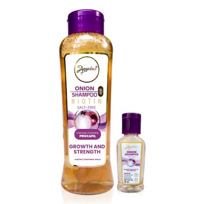 ANYELUZ Kit Duo Onion Shampoo Mini Travel Size, Hair Care Hydration, Oil-Control Deep Cleansing, Shine-Enhancing Strengthening Formula, Natural Extracts, All Hair Types