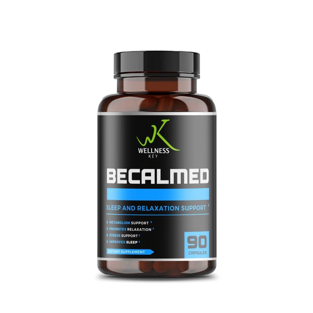 BeCalmed 8-in-1 Stress Support Supplement Magnesium Glycinate L-Threonate Becalmed Relaxed Mental Clarity and Focus Natural Ingredients 3 Capsules Per day 30 Days Serving 90 Capsules