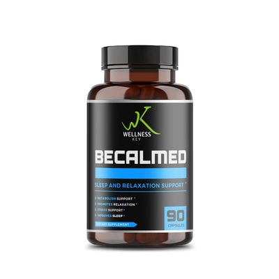BeCalmed 8-in-1 Stress Support Supplement Magnesium Glycinate L-Threonate Becalmed Relaxed Mental Clarity and Focus Natural Ingredients 3 Capsules Per day 30 Days Serving 90 Capsules