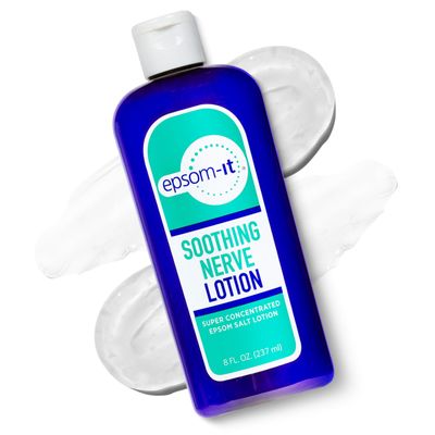EPSOM-IT Soothing Nerve Lotion - Epsom Salt Magnesium Lotion, Topical Magnesium Cream with Capsaicin Arnica to Provide Comfort for Legs, Knee and Feet, 8.0 oz.