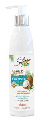 SILICON MIX COCONUT OIL NOURISHING LEAVE-IN CONDITIONER MOUSTURIZING WITH COCOA AND SHEA BUTTER GREAT FOR DRY DAMAGED HAIR 8.5 oz