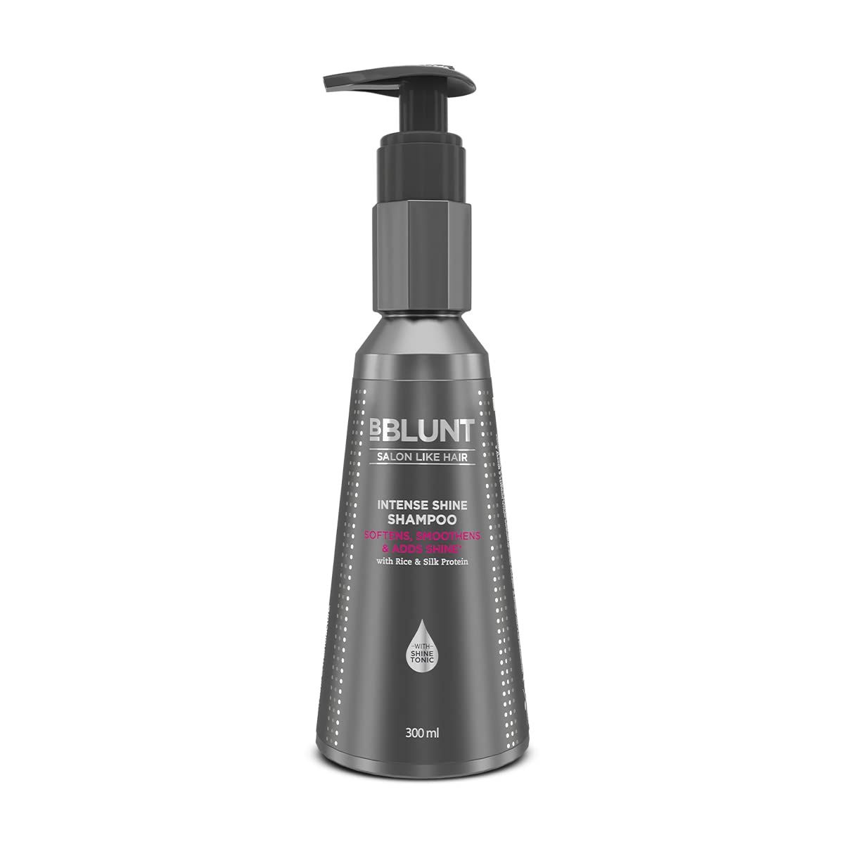 BBLUNT Intense Shine Shampoo Enriched with Shine Tonic, Rice, Silk Protein Softens, Smoothens, Adds Shine Gently Cleanses Hydrates Color-Safe 10.14 Fl Oz (300ml)