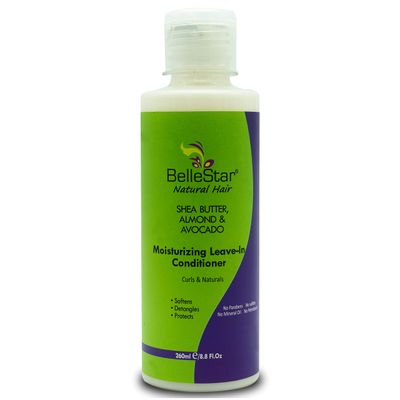 Bellestar Natural African Leave-in Conditioner for Dry, Damaged Hair Super Moisturizer Detangler with Shea Butter Avocado Daily Wonder Hair Protection for Healthy Bounce Curl 8.8 Fl oz