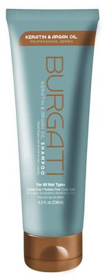 Burgati Moroccan Argan Oil Shampoo with Keratin Sulfate Free for Dry Damaged Colored and Keratin Treated Hair-Professional Strength-Made in USA - 8 Fl Oz