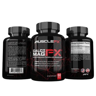 MUSCLE FX Calcimag FX - Calcium, Magnesium with Vitamin AD Supplement for Men and Women - Bone, Immune and Eye Support Supplement - Non-GMO - Made in USA