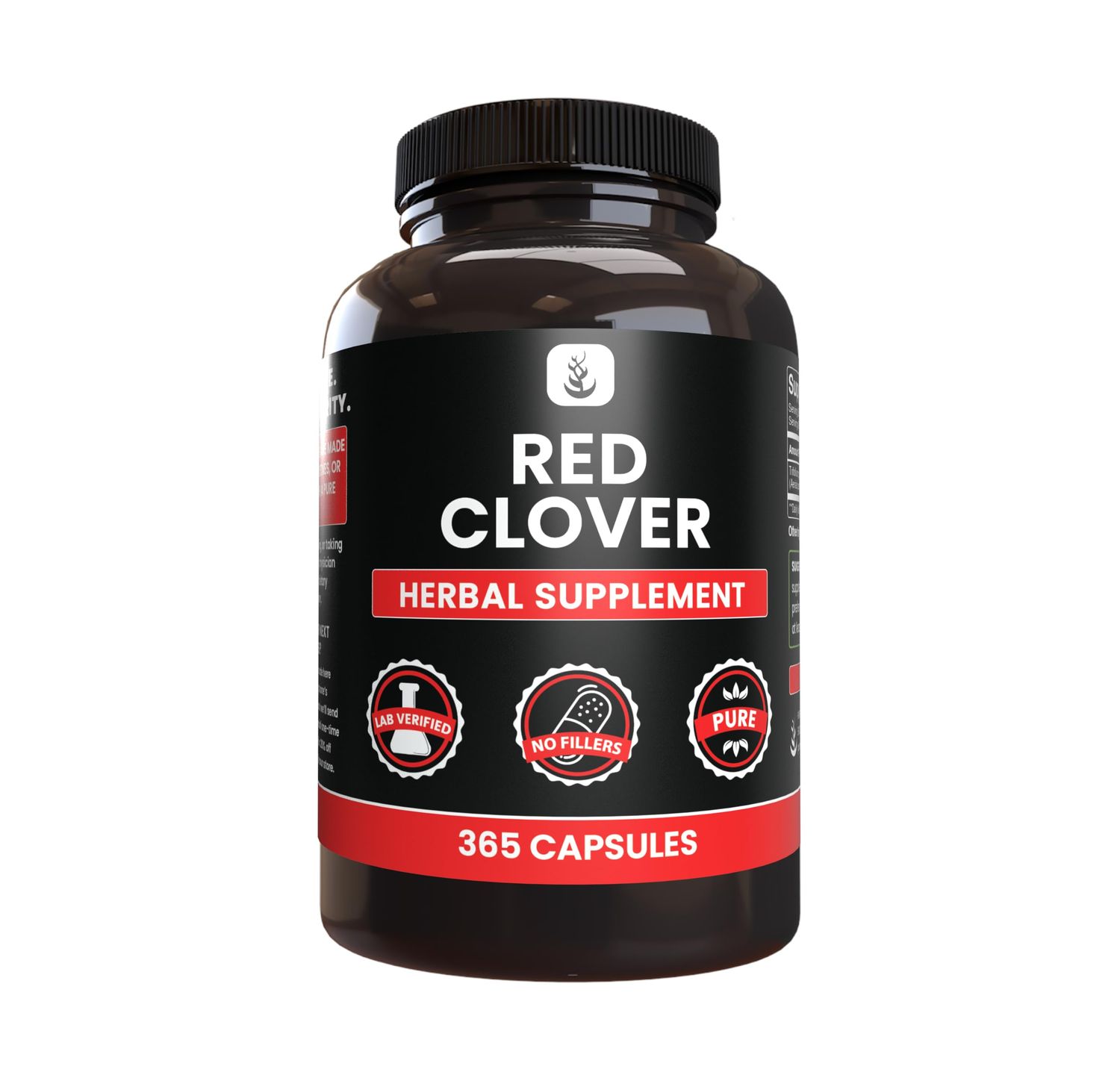 PURE ORIGINAL INGREDIENTS Red Clover (365 Capsules) No Magnesium Or Rice Fillers, Always Pure, Lab Verified
