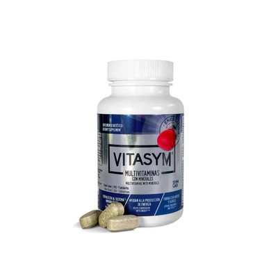 VITASYM, multivitamin, Vitamin A, Vitamin C, Vitamin D, Vitamin E, Vitamin B12, Vitamin B6, Calcium, zinc, Phosphorus, Potassium, Iron, Minerals, biotin, thiamine, Magnesium, Chromium, riboflavin.