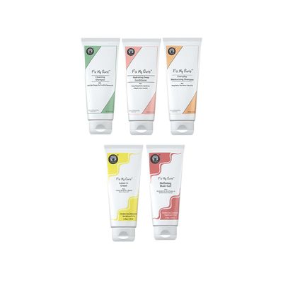 Fix My Curls Travel Kit, With Evermore, Squeaky Cleansing Shampoo, Mellow Deep Conditioner, Glaze Hair Gel And Stay Leave In Cream, 1.76 Oz Each