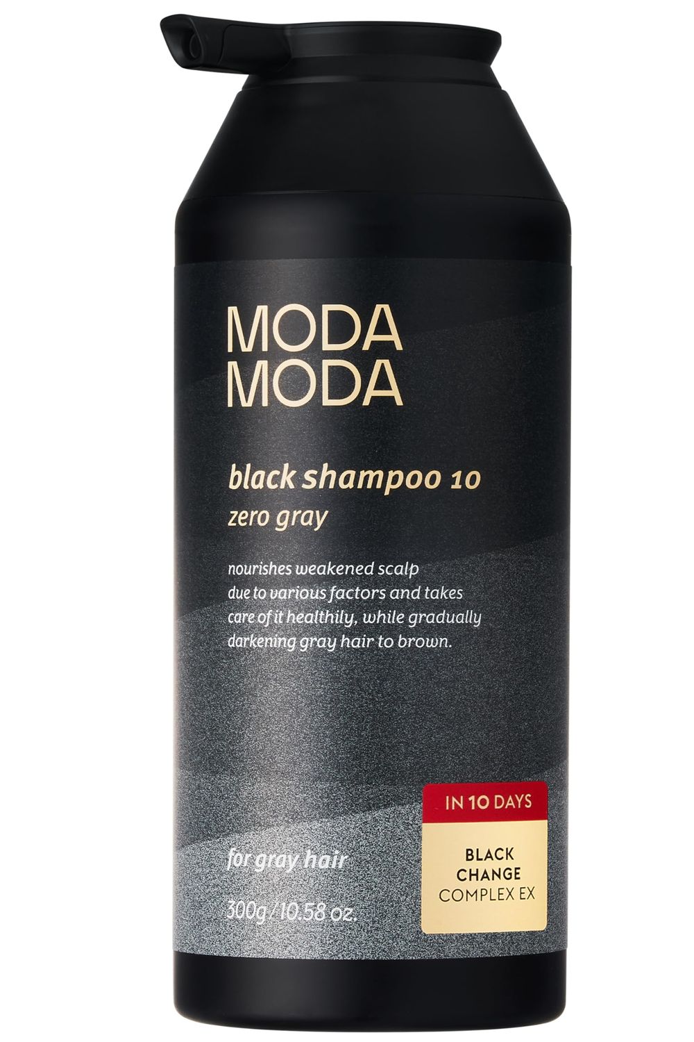 MODA MODA Zero Gray Black Hair Shampoo (10.58 Oz) Natural Darkening Color for Hair Scalp Age-Defying, Volumizing Formula that Reduces Hair Breakage