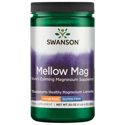 Swanson Mellow Magnesium Drink Bone Muscle Support Health Supplement Vegan Non-GMO Sugar Free Magnesium Carbonate 330 mg Powder Orange