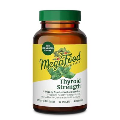 MegaFood Thyroid Strength - Mineral Supplement - Thyroid Support for Women with Ashwagandha, Zinc, Selenium, Copper, Iodine and LTyrosine Herb Blend - Vegetarian - 90 Tabs (45 Servings)