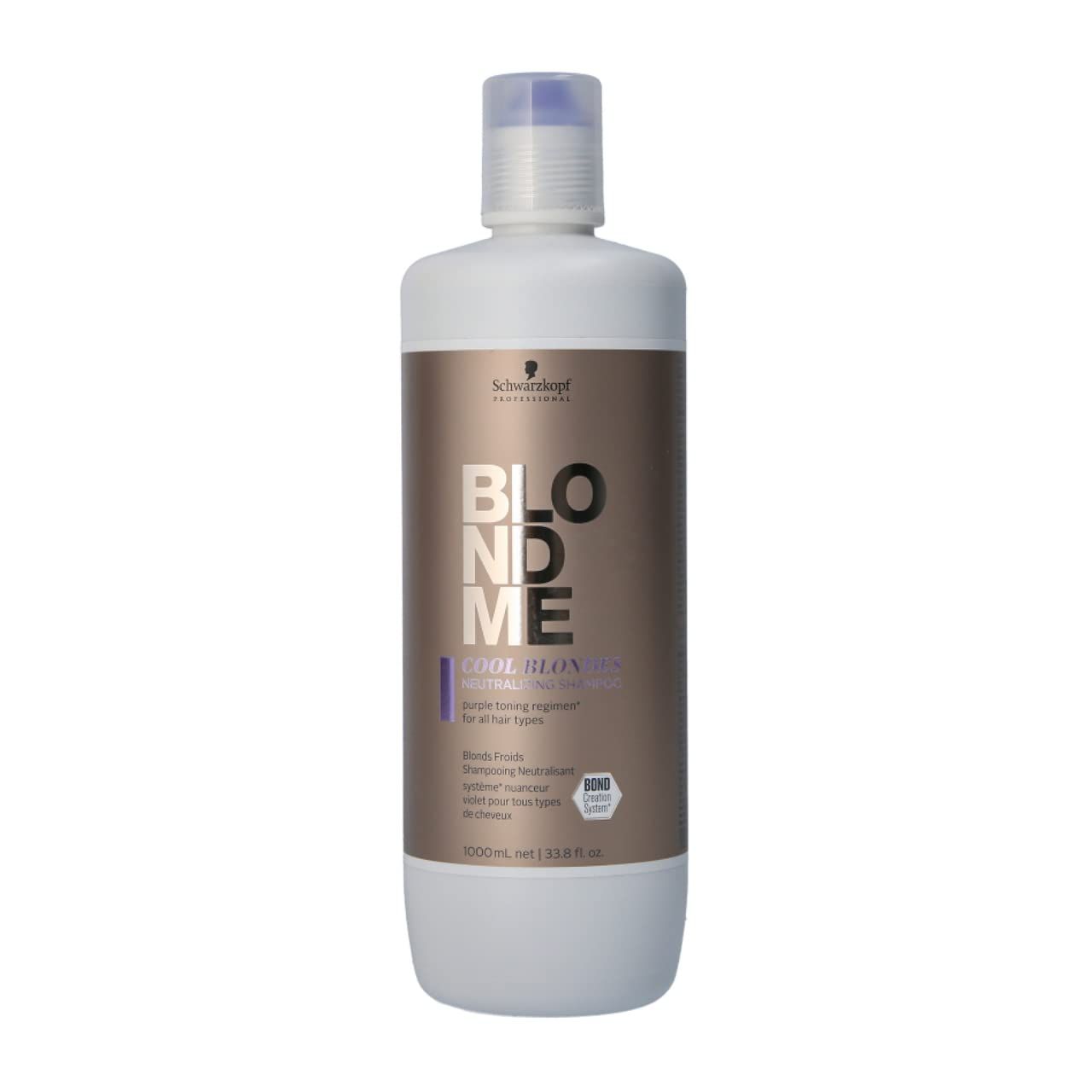 BlondMe Cool Blondes Neutralizing Shampoo - Moisturizing Hair Cleanser with Purple Toning Pigments - Neutralizes Yellow Tones and Brassiness in All Blonde Hair Types, 1000 ml