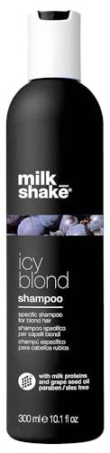 milk_shake icy blond shampoo sulfate-free toning shampoo with black pigment to cool brassy tones and enhance platinum blonde hair ideal for maintaining icy, ash-toned color 10.1 fl oz