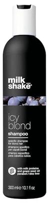 milk_shake icy blond shampoo sulfate-free toning shampoo with black pigment to cool brassy tones and enhance platinum blonde hair ideal for maintaining icy, ash-toned color 10.1 fl oz
