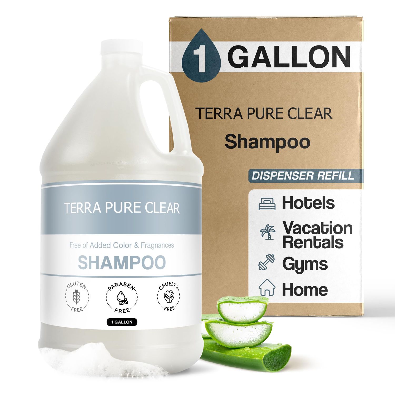 Terra Pure Clear Color and Fragrance Free Gallon Size Shampoo (Individual)