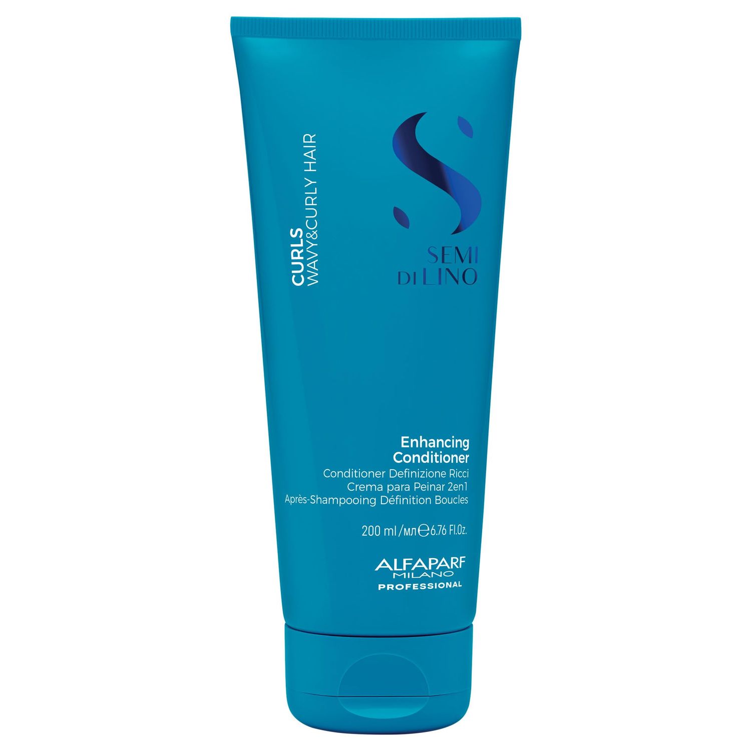Alfaparf Milano Semi Di Lino Curls Enhancing Hair Conditioner - Color Safe Conditioner to Hydrate, Detangle Nourish Wavy and Curly Hair - Vegan Conditioner for Frizz Control (6.76 Fl Oz 200 ml)