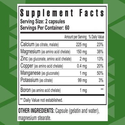 Youngevity Bio Calcium - Bioavailable Chelated Calcium Magnesium, Zinc, Copper, Potassium, Boron - Absorbable Bone Support Supplement - (120 Capsules)