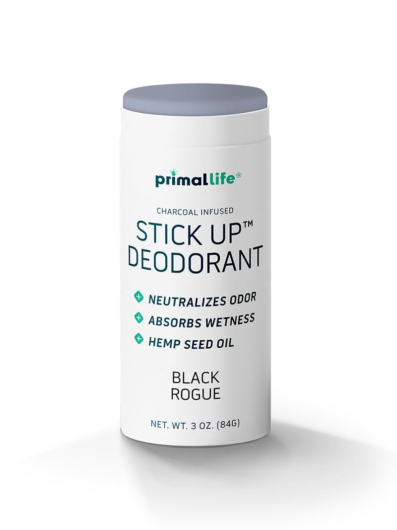 Stick Up Natural Deodorant for Women and Men with Bentonite Clay Powder, Arrowroot, Magnesium, Zinc, 3 oz. Vegan Deodorant for 3-4 months, Black Rogue - Primal Life Organics
