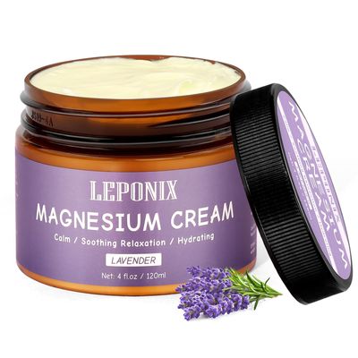 Magnesium Lotion for Sleep, Magnesium Butter- Sleep, Muscle Relaxation Pain Relief Moisturizing, Topical Magnesium Body Butter Cream with Shea Butter, Coconut Oil, Lavender Oil for Women Men