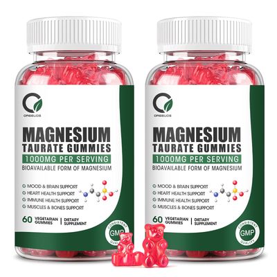 2 Pack Magnesium Taurate Gummies - Magnesium Taurate, Magnesium Glycinate, Magnesium Citrate Plus Zinc Vitamin B6, Support Heart Health, Muscle Relax, Bone Health - 120 Count