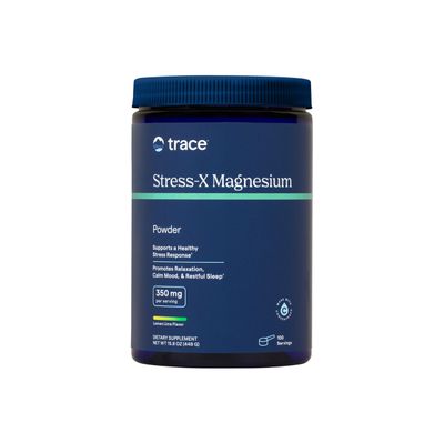 Trace Minerals Stress-X Magnesium, 350mg - Powder Magnesium Supplement to Support Muscle Relaxation Recovery - Restful Sleep Support Mineral Supplement - Lemon Lime Flavor, 15.8 oz (100 Servings)