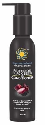 AYURVEDASHREE Botanical Conditioner - Red Onion, Black Seed, Argan, Coconut, Neem, Hemp, Amla Aloe Vera Deep Conditioning for Dry, Thin Damaged Hair 200 ML - 6.76 fl oz