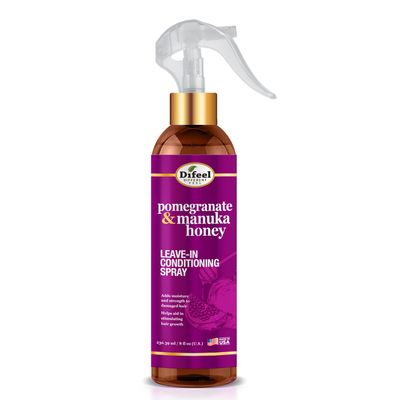 Difeel Pomegranate Manuka Honey Leave-in Conditioning Spray 8 oz. - Leave in Conditioner for Dry, Damaged Hair, Strengthens, Adds Moisture and Stimulates Growth