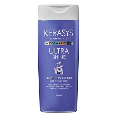 Kerasys Advanced Keratin Ceramide Ampoule Clinic for Blonde Hair Ultra Shine Purple 6.7 fl oz 200 ml (Conditioner, 1-Pack)