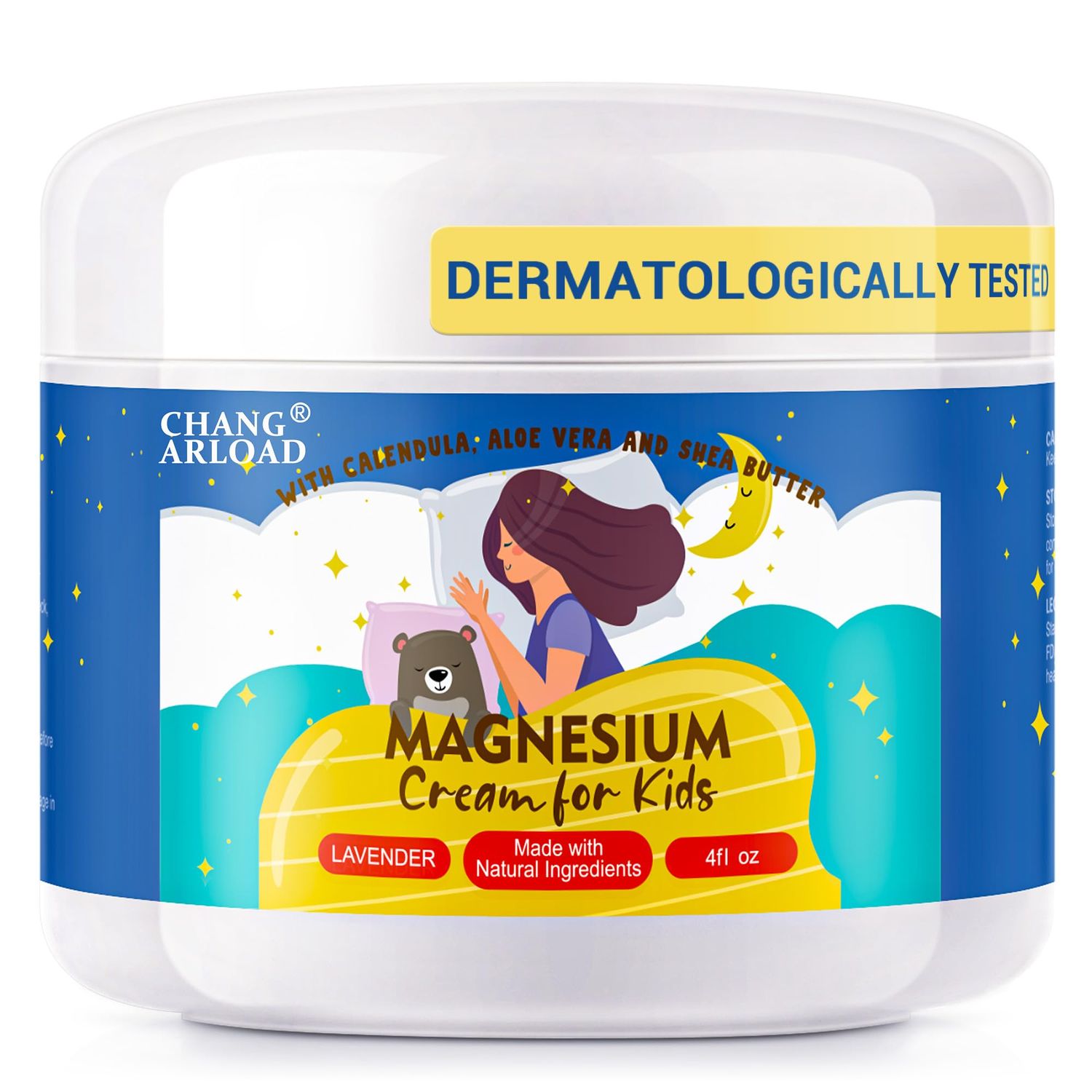 CHANGARLOAD Magnesium Lotion for Kids - Organics Magnesium Cream for Relaxation, with Lavender Shea Butter - Kids Magnesium Lotion for Sleep Calming - Sleep Bedtime Melatonin (4 oz)