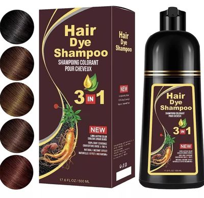 Hair Color Shampoo 3 In 1 Formula for Fast Grey Coverage Shampoo - Natural Hair Color Shampoo for Women Men - Herbal Ingredients Instant Hair Dye Shampoo- Champu Para Canas Mujer 500ml (Coffee)