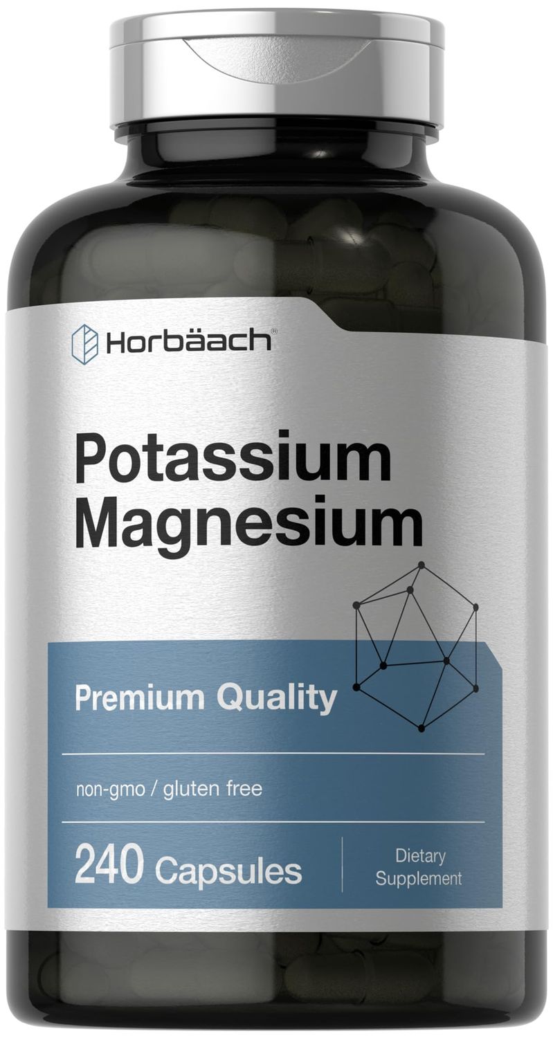 Horb ach Potassium Magnesium Supplement 240 Capsules Premium Quality Non-GMO Gluten Free