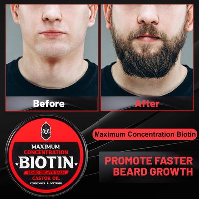 First Melody Beard Balm, Maximum Concentration Biotin, with Castor Oil and Argan Jojoba Oils, Promotes Beard Growth, Styles, Strengthens Softens Beards Mustaches, 2 Ounce,Unscented