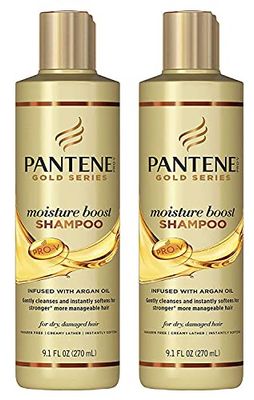 Pantene Gold Series Shampoo Moisture Boost 9.1 Ounce (Pack of 2)