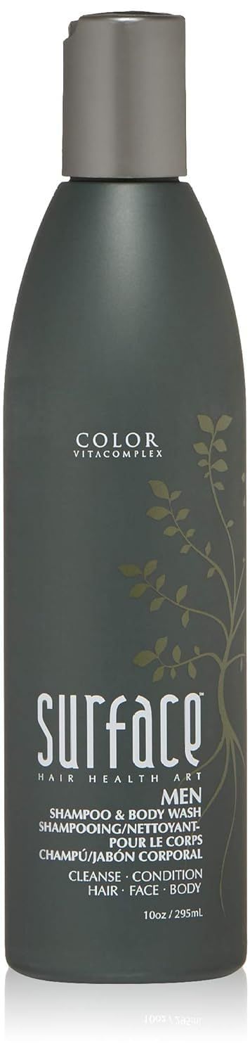 Surface Hair - Men Shampoo and Body Wash - Deep Cleanses and Exfoliates with Amaranth Protein and Bamboo for Stronger Hair and Skin - 10 fl oz