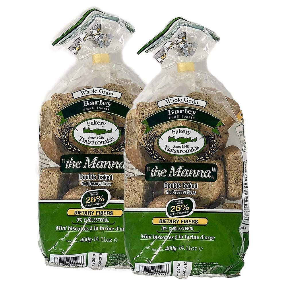 Greek Whole Grain Barley Rusks - Tsatsaronakis &quot; Manna&quot; 2 x 400gr (2-pack)