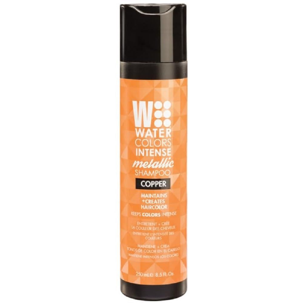 Watercolors INTENSE METALLIC Semi Permanet Color Depositing Shampoo-Sulfate Paraben Free to Maintain Enhance Hair Color 8 fl oz - COPPER