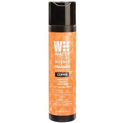 Watercolors INTENSE METALLIC Semi Permanet Color Depositing Shampoo-Sulfate Paraben Free to Maintain Enhance Hair Color 8 fl oz - COPPER