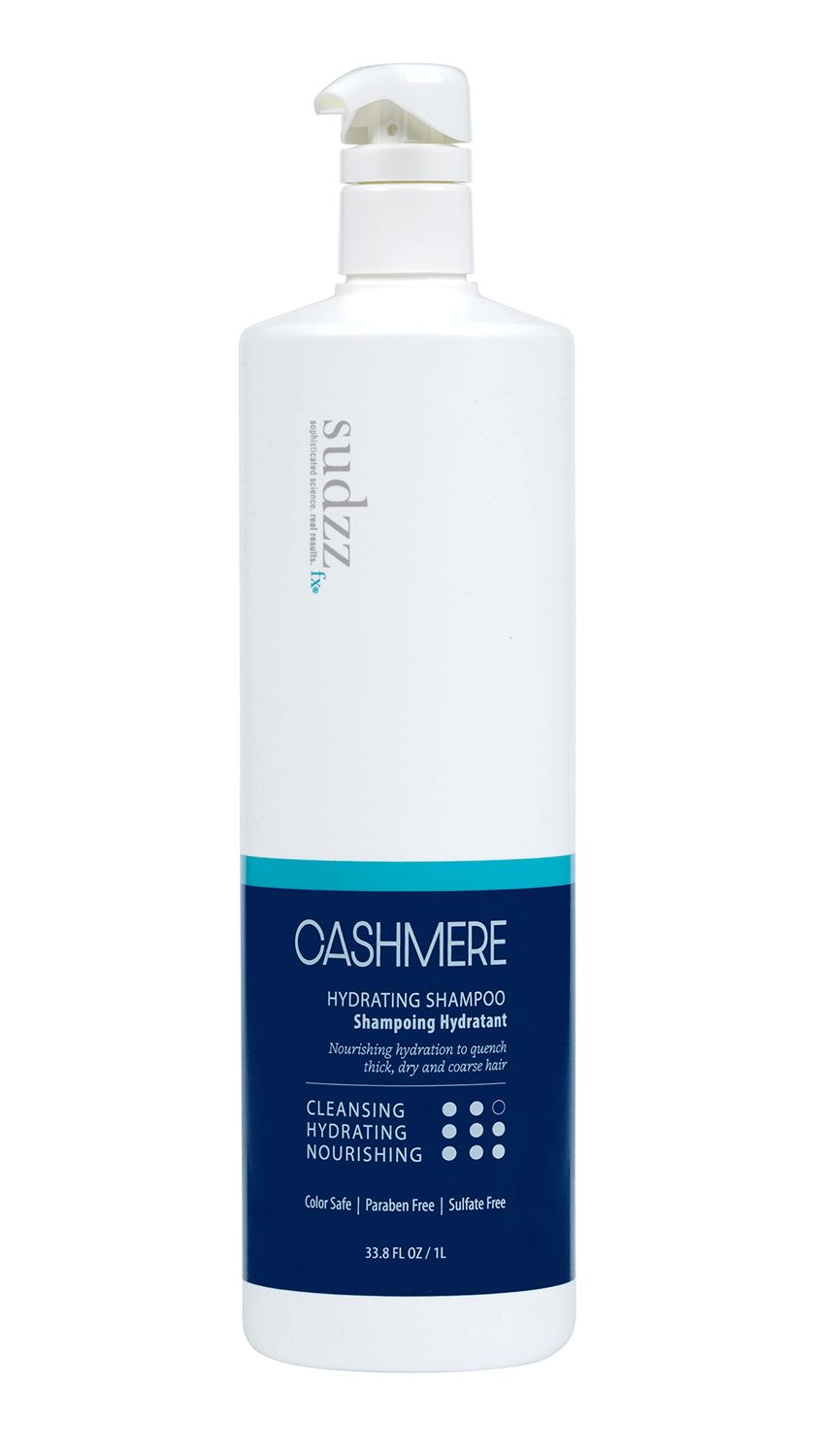 SUDZZFX Cashmere Hydrating Shampoo, 34 fl oz - Hair Growth Shampoo - Color Safe, Sulfate Free, Paraben Free, and moisturizing for Dry Hair Men and Women