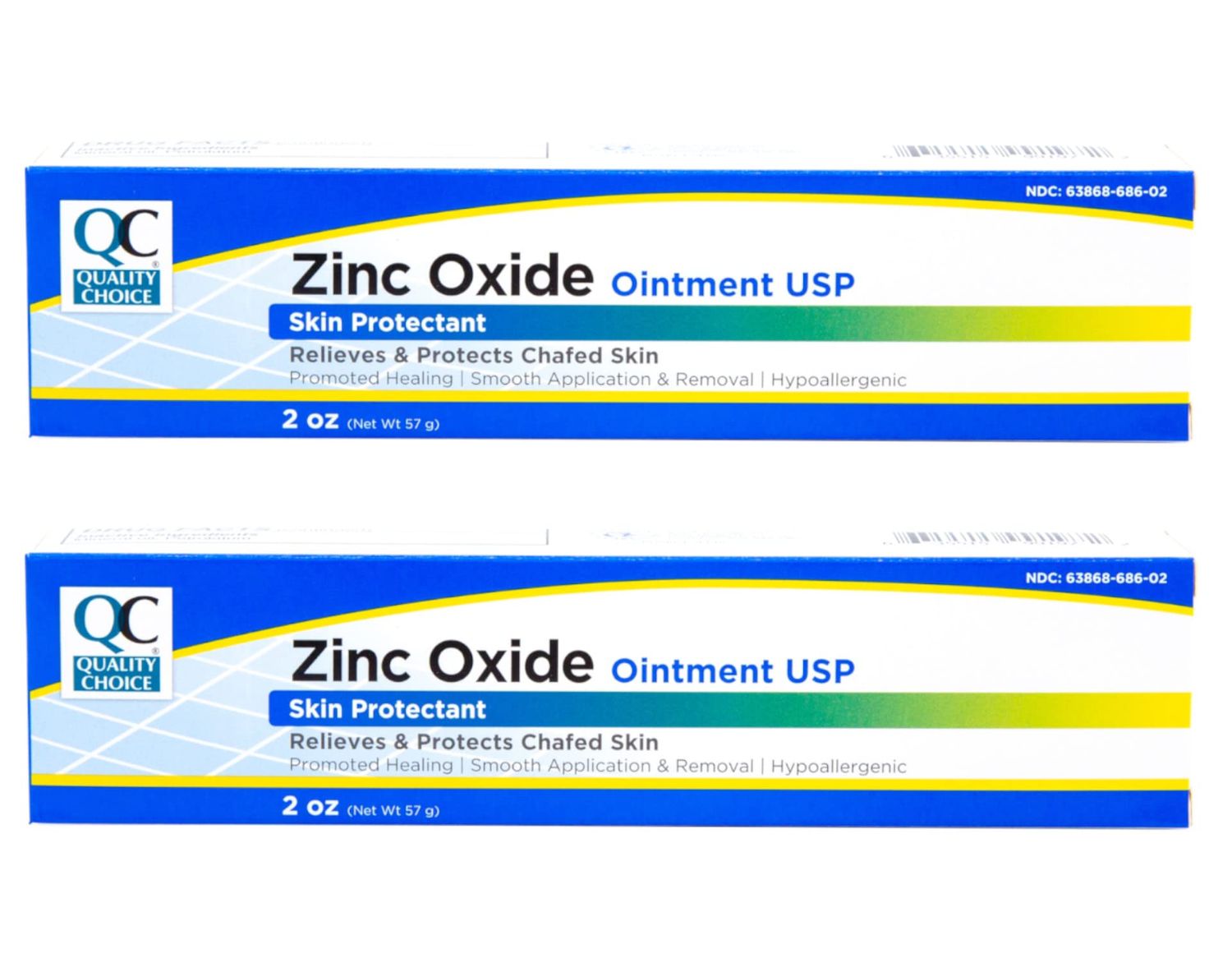 Quality Choice Zinc Oxide Ointment Skin Protectant 2oz Each (Pack of 2)